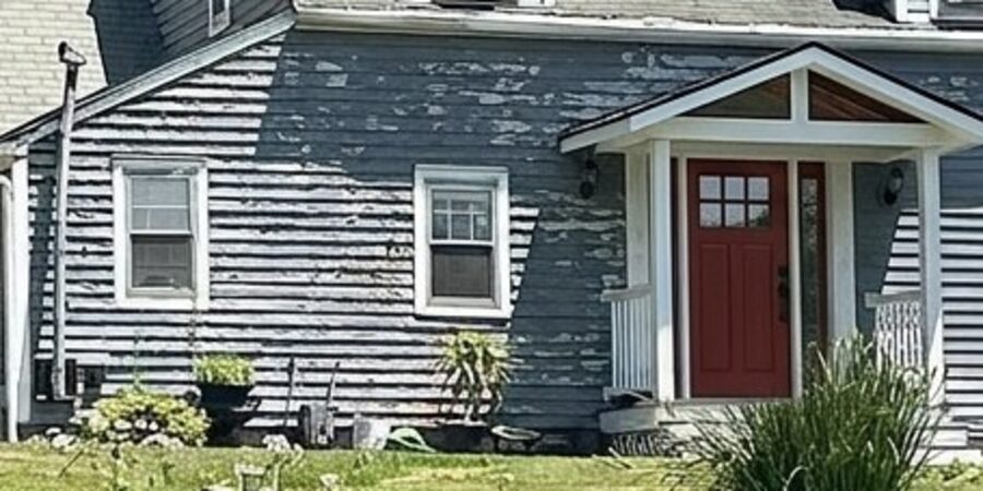 Same house with a new red front door (AI preview)